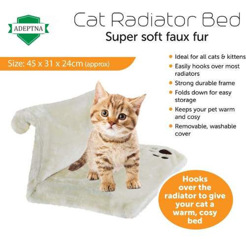 ADEPTNA Cat Kitten Pet Animal Hanging Luxury Radiator Bed - Warm Fleece Basket Cradle Hammock-Strong and Durable Metal Frame (FLEECE)