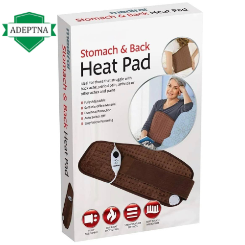 ADEPTNA New Luxury Electric Heat Pad - Fast Heat Function 3 Temperature Settings With Overheating Protection