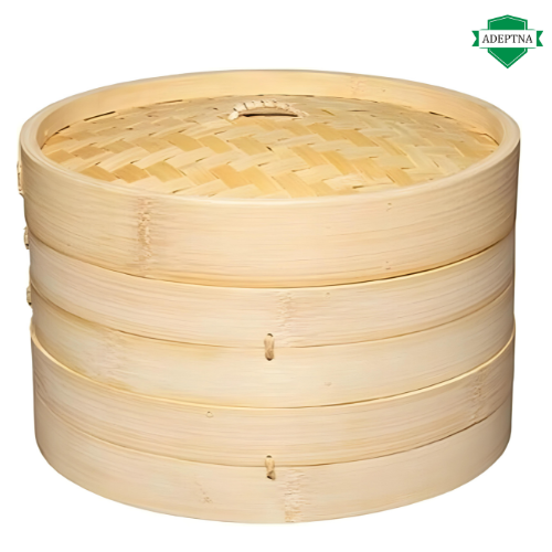 ADEPTNA 2 TIER BAMBOO STEAMER 10 INCH 25CM DIAMETER – GREAT FOR HEALTHIER COOKING