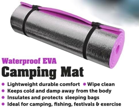 ADEPTNA Heavy Duty Waterproof Roll Up Foil Camping Hiking Mountaineering Picnic Exercises Mat Eva Foam Sleeping Mattress Thermal Insulated – It Keeps Cold And Dampness Away