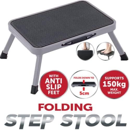 ADEPTNA Super Strong Safe Folding Step Stool Multi Purpose Foldable Stool Anti Slip Feet Supports 150kg Max Weight