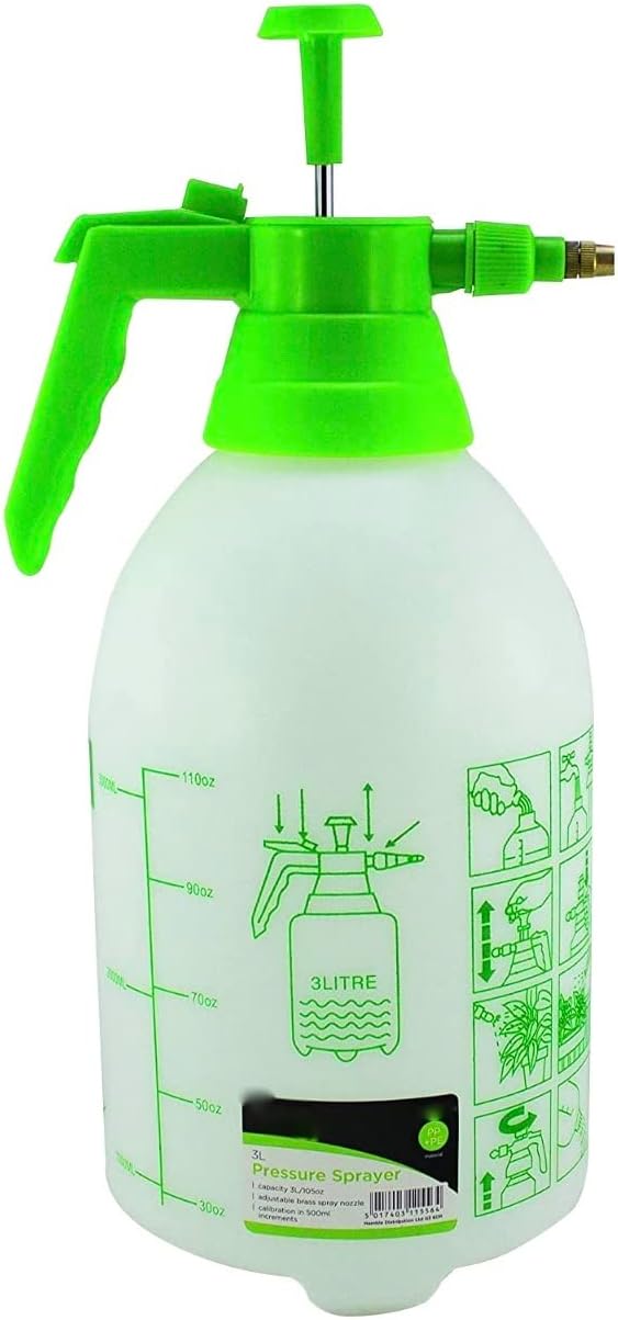 ADEPTNA Garden 3L Pressure Spray Bottle – Adjustable Pump Action Water Sprayer – Ideal for Spraying Water Fertilisers Herbicides Pesticides (3 LITRE)