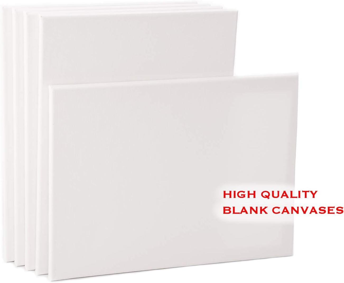 ADEPTNA Pack of 5 Artist Blank Stretched Canvas Frames - 100% Cotton Artist Quality Acid Free Triple Primed Gesso Stretched Canvas Frames with 40 Tightening Keys (30CM X 40CM)