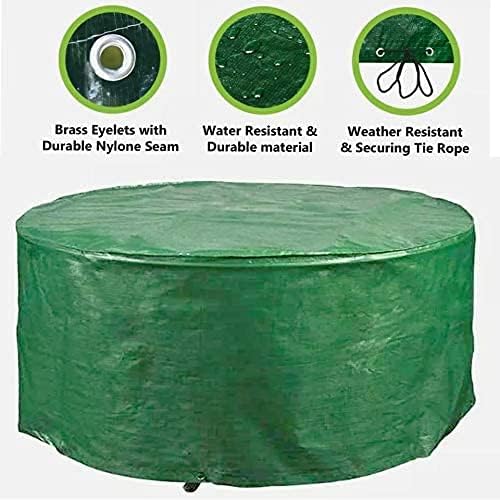 ADEPTNA Heavy Duty LARGE Round Patio Furniture Table Chairs Cover – Protects your Table and Chairs All Year Round from the Weather Dirt and Grime (140CM X 94CM)