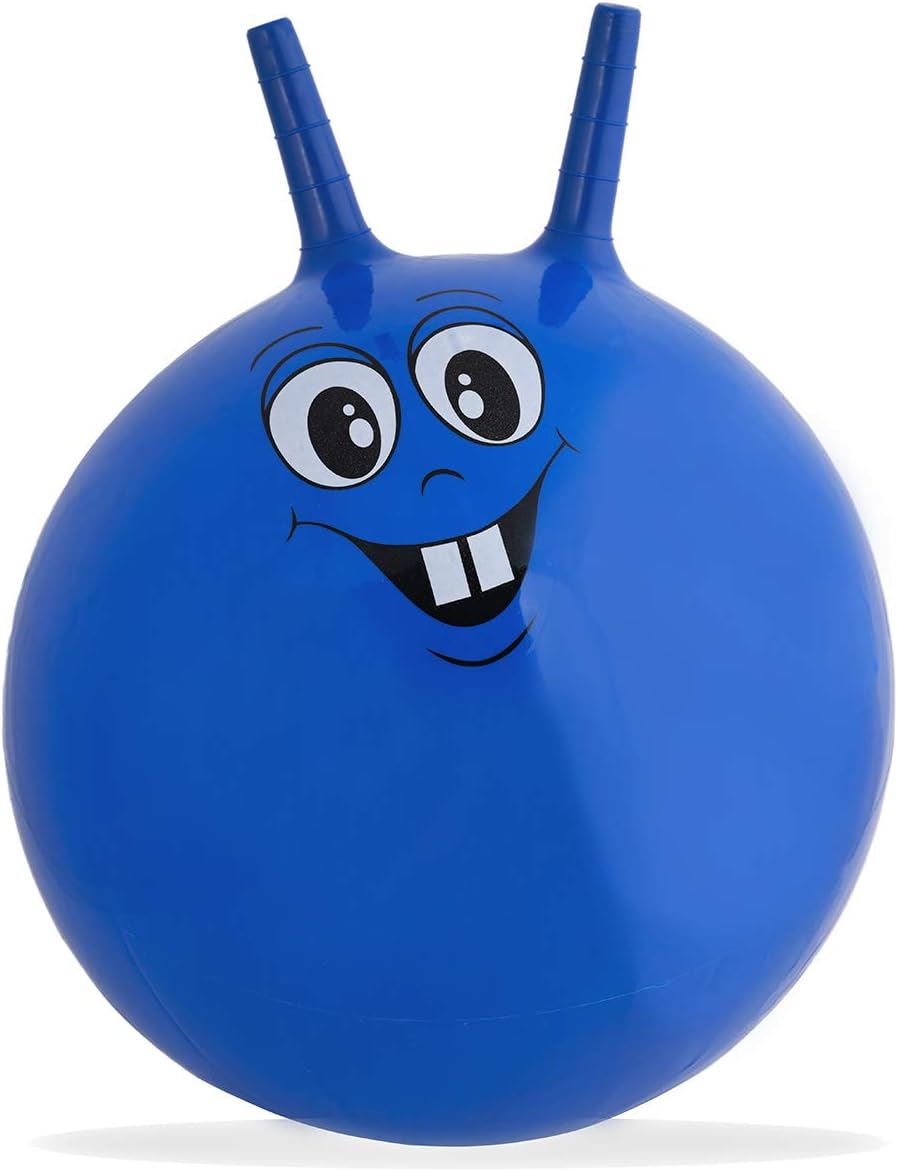 ADEPTNA Inflatable 18 inch Diameter Skippy Space Hopper Ball Toys for Kids Childrens – Just Climb on and Hop Around (Blue)