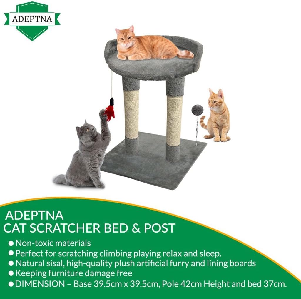 ADEPTNA Large Cat Tree Tower with Bed, Sisal Scratching Posts