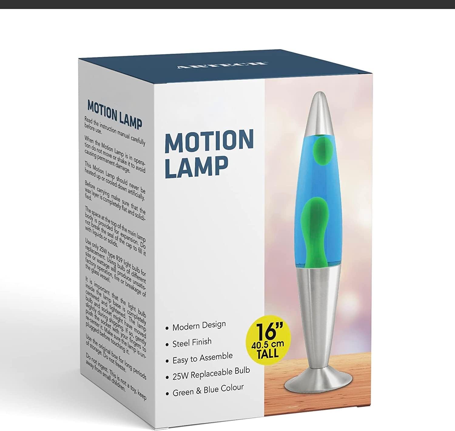 ADEPTNA Premium Retro Neon Motion Lamp Lightning Effect Sensitive Retro Rocket Design Large 16 Inch