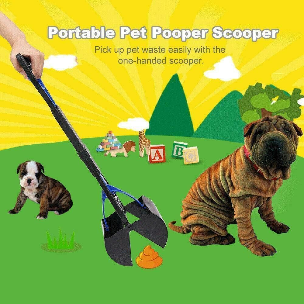 ADEPTNA Premium Dog Pooper Scooper Long Handle Pet Dirt Scoop – Portable 60cm long Pet Poop Scooper Litter Dirt Picker Shovel Artifact for Dogs Cats