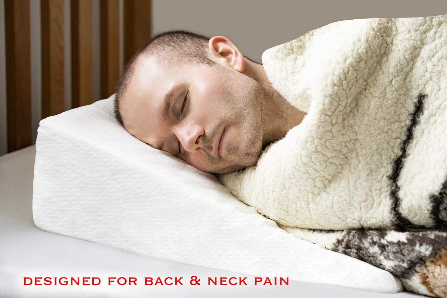 Almineez Memory Foam Therapy Bed Wedge Pillow Back Neck Pain Better Breathing Circulation Washable Cover Included~5060869440817 01c Mp - View #7
