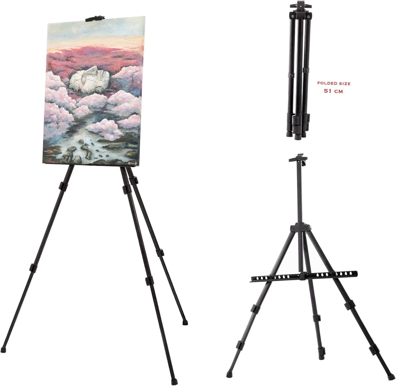 ADEPTNA NEW HEAVY DUTY FOLDING ARTIST TELESCOPIC FIELD STUDIO PAINTING CANVAS EASEL TRIPOD DISPLAY STAND WITH CARRY BAG