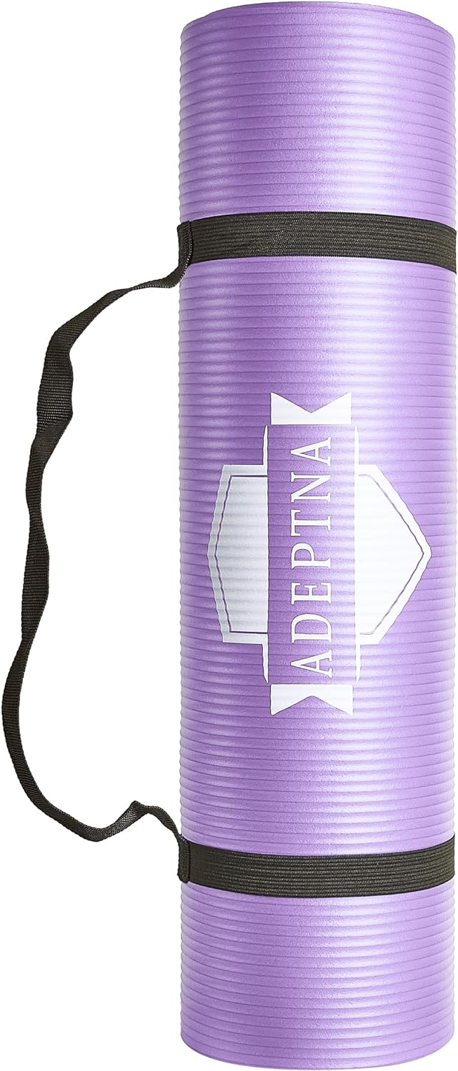 ADEPTNA Extra Thick Non-Slip Exercise Yoga Mat for Men Women Ultimate Comfort and Versatility Multi-Purpose Mat Ideal for Yoga Pilates Home Gym Exercise