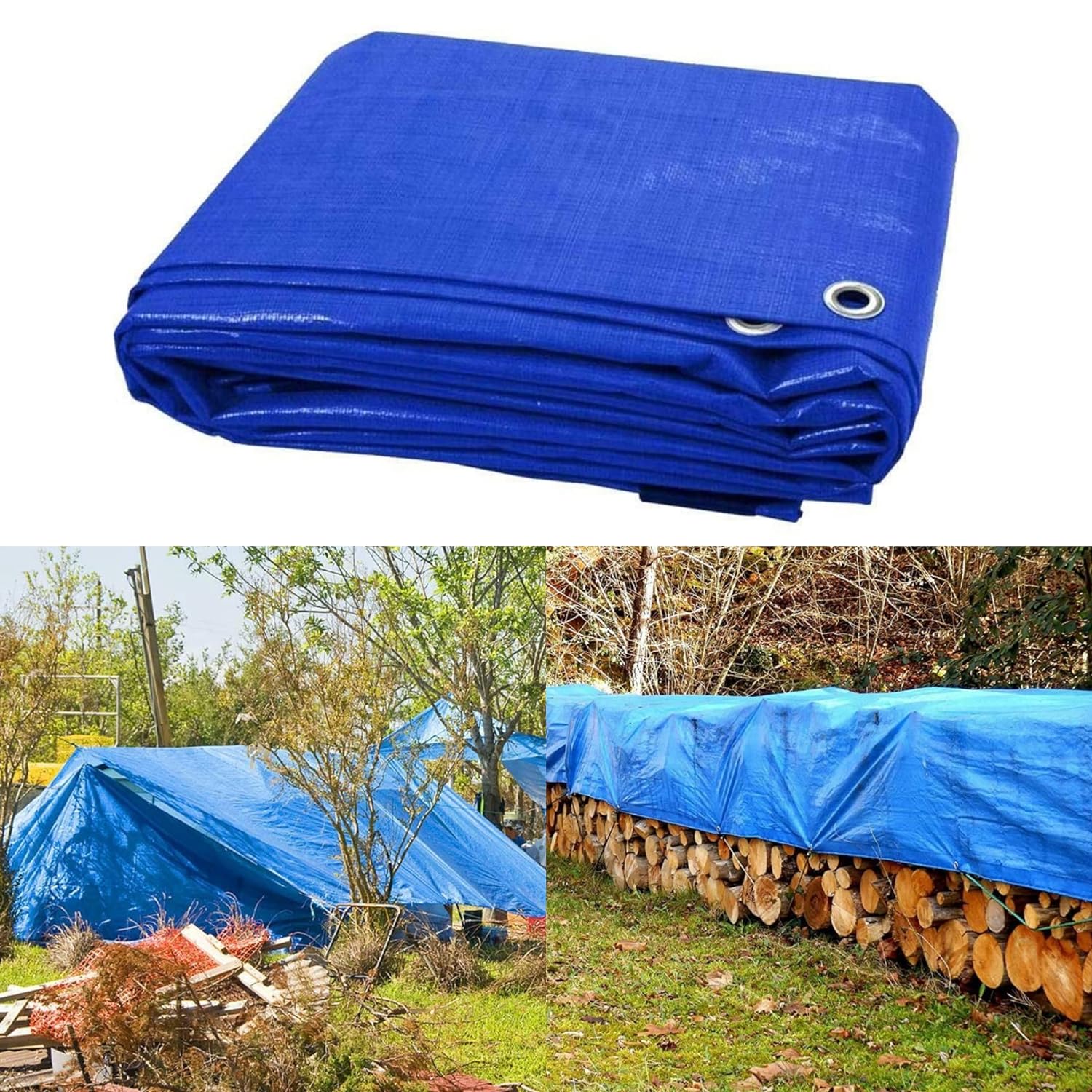 ADEPTNA Heavy-Duty Tarpaulin water-resistant Cover Tarp Professional Ground Camping Sheet - Strong Polypropylene Durability and Tear resistance (5 x 8 metres)