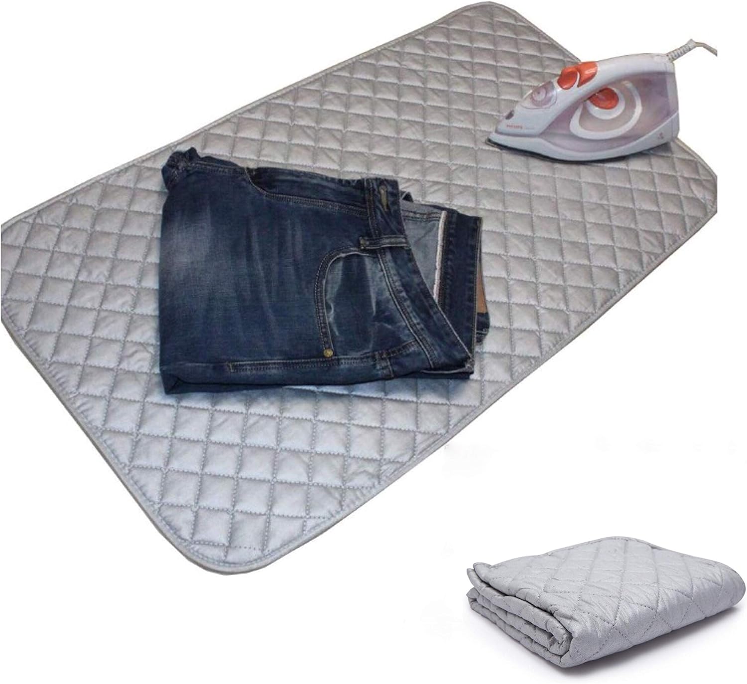 ADEPTNA Durable Anywhere Ironing Pad Mat Travel Ironing Blanket Cotton Ironing Mat Special Titanium Coating Reflects the Heat-No More Bulky Ironing Boards-Perfect for traveling or Small Apartments