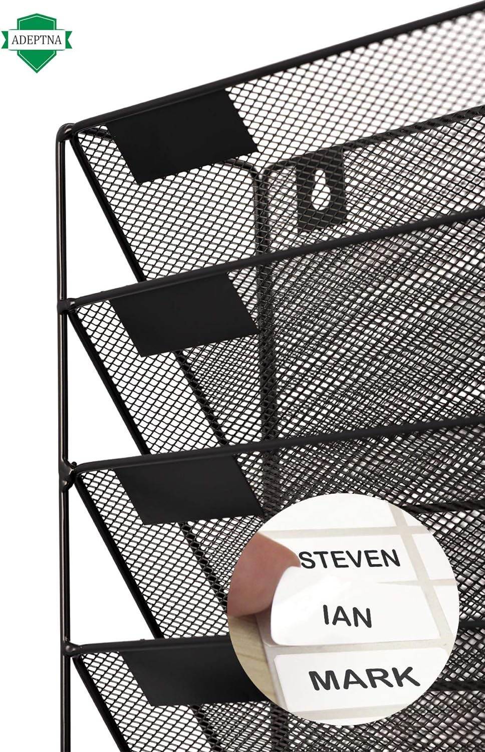 ADEPTNA Heavy Duty Wall Mounted 6 Tiers Magazine Literature Holder Rack - Hanging File Paper Letter Newspaper Mesh - Mounts On The Wall Saving Space