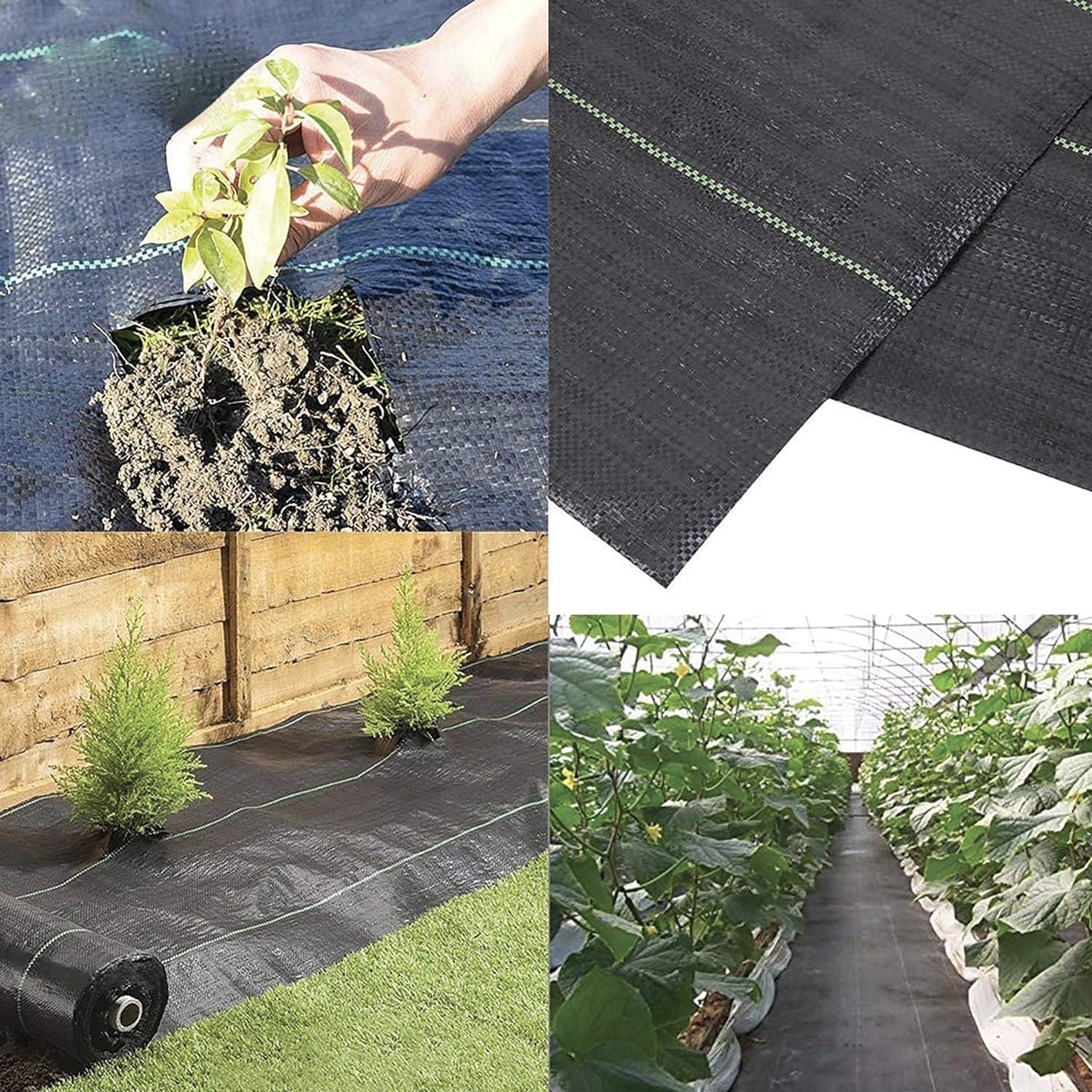 ADEPTNA Heavy Duty Garden Weed Control Fabric Membrane Made from Strong 100g/m² fabric with 50 Securing pegs - Ideal for use in Patios Garden Landscaping (2 X 10M + 50 PEGS)