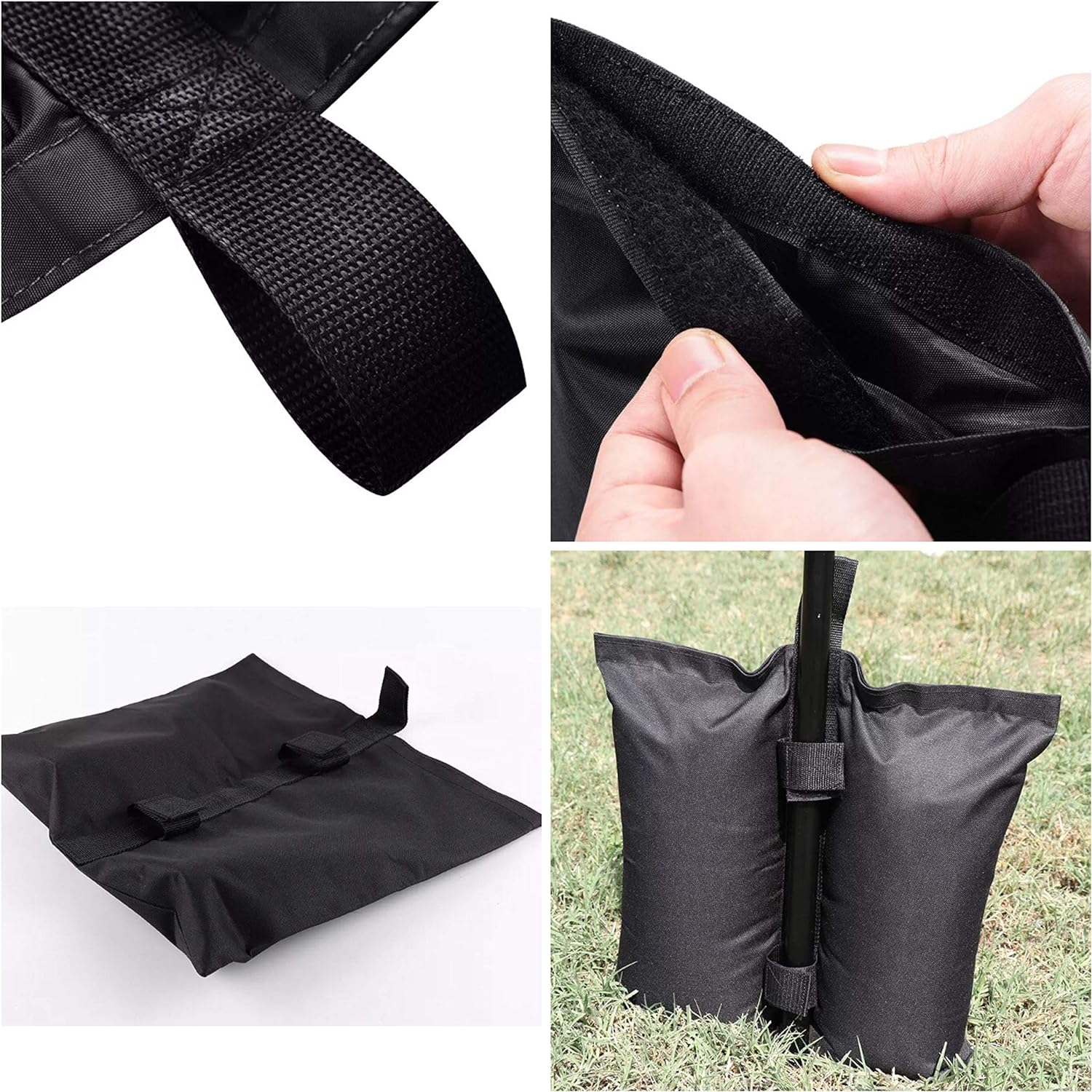 ADEPTNA Heavy duty Set of 4 Gazebo Foot Leg Pole Large Sandbag Weight for Marquee Market Stall tents and Sun Shade Sand Bag