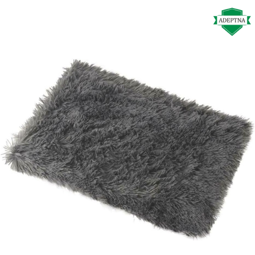 ADEPTNA Grey Luxury Throw for Pet Dog Cat Puppy Soft Fluffy Microfibre Fleece Blanket Cosy Warm and Breathable Comfort in all seasons - Great for Cats and Dogs (LARGE - 75cm X 110cm)