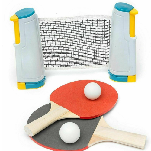 ADEPTNA Instant Table Tennis Set Indoor Portable Light to Carry Travel Game set Extendable – Play a Game on Virtually any Table Top