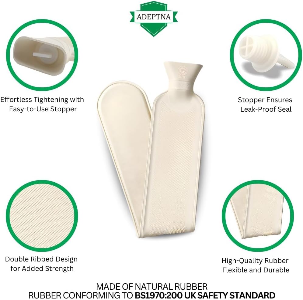 2L Extra Long Hot Water Bottle with Sherpa Animal Plush Cover