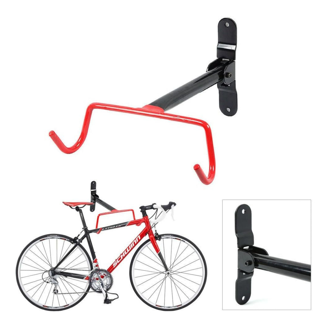 Heavy Duty Wall Mounted Bike Bicycle Cycle Storage Rack Hook Holder Fitting Screws