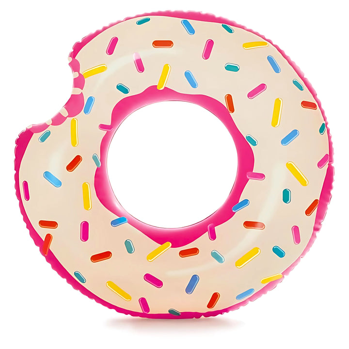 Inflatable Donut Pool Float Swimming Ring with Bite Design