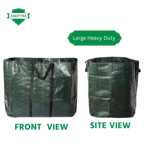 ADEPTNA Set of 2 Large Heavy Duty 150 Litre Garden Bags Waste Refuse Rubbish Grass Sack Waterproof Reusable