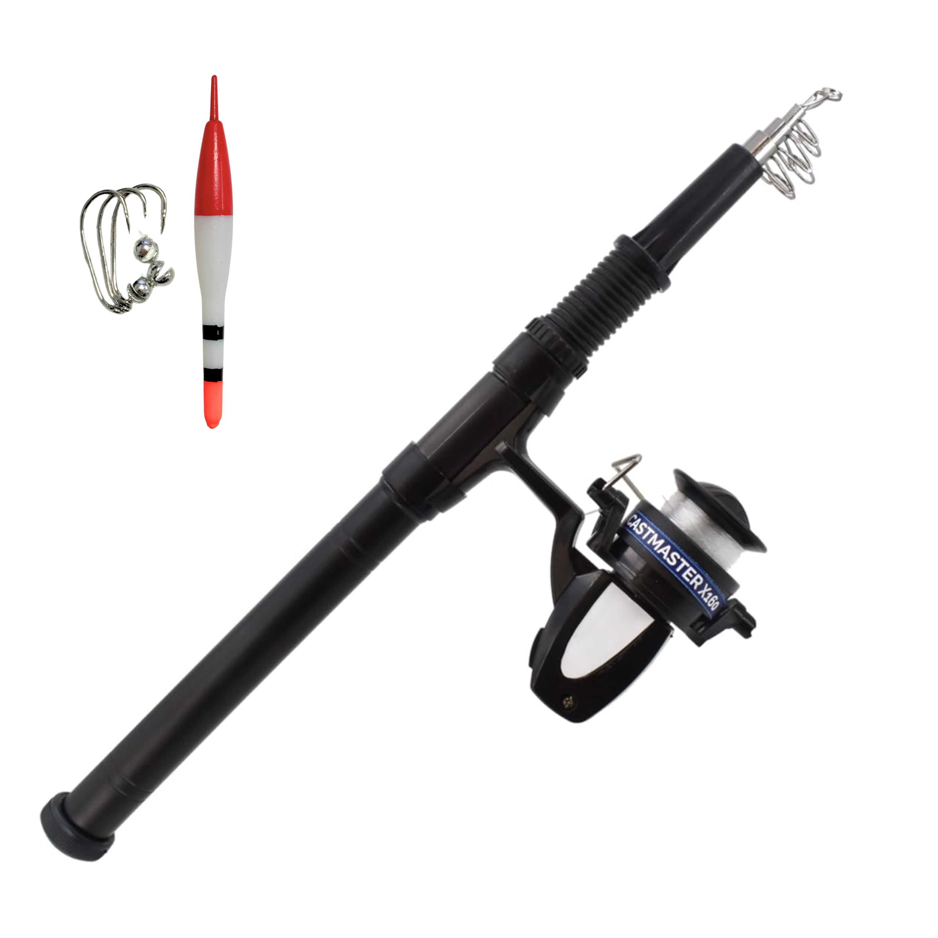 ADEPTNA 160cm Telescopic Fishing Rod with Float & Hooks