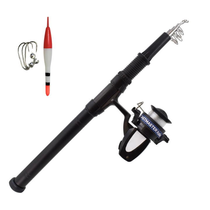 Telescopic Fishing Rod with Float & Hooks  160cm