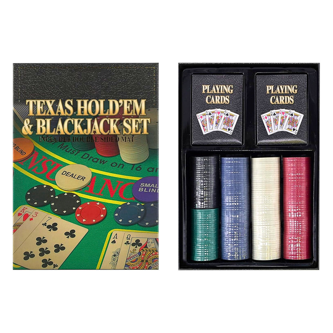 Texas Hold’em Poker & BlackJack Casino Game Set 2 in 1