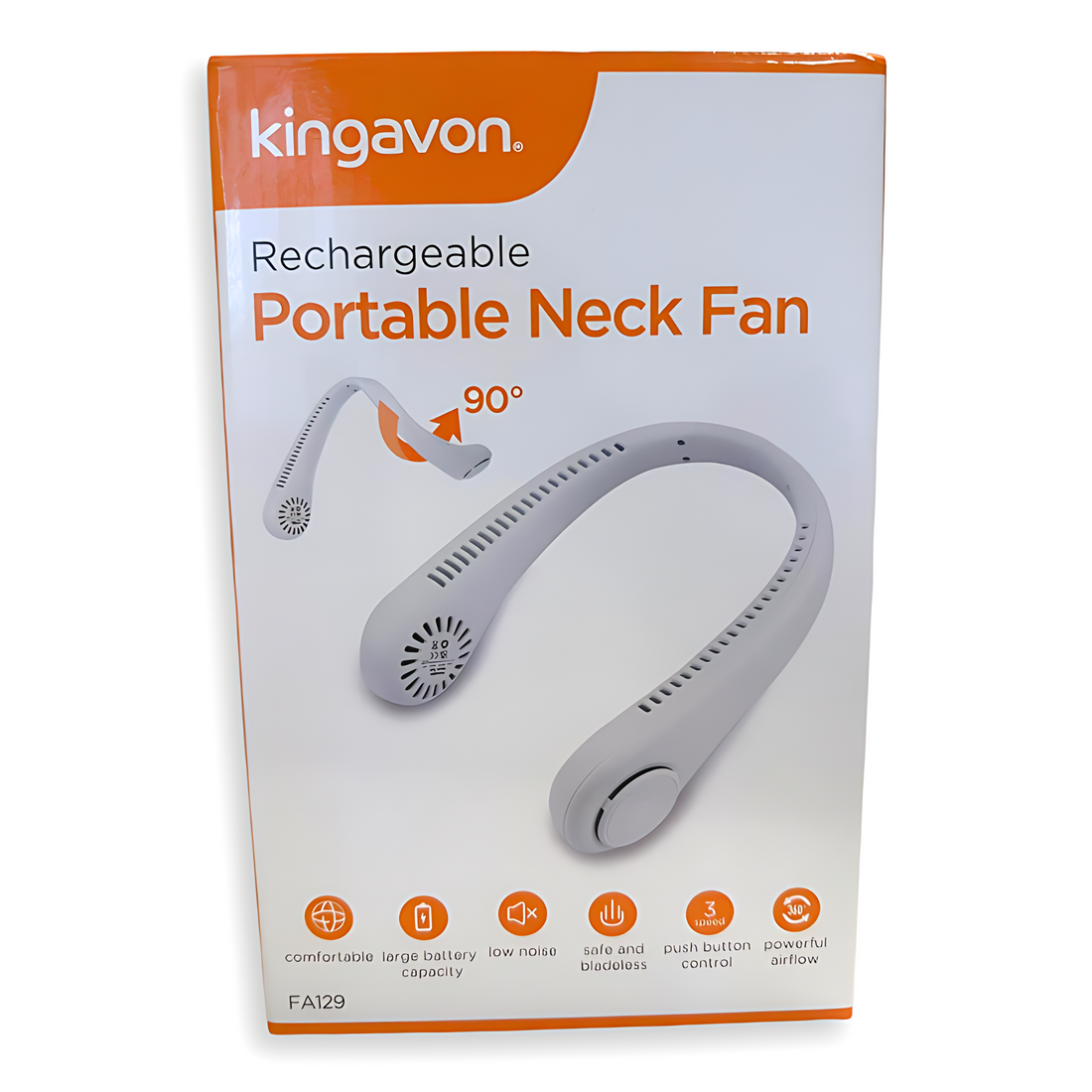 Portable Rechargeable Neck Fan: 3 Speeds Air Cooler