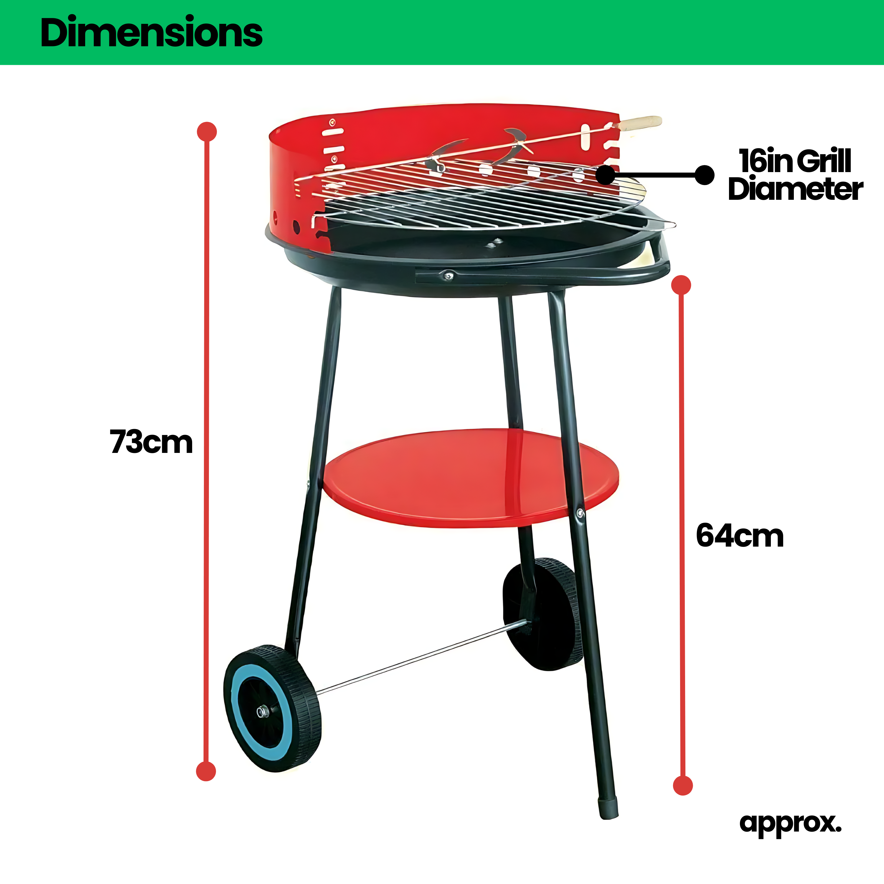17" Portable Charcoal BBQ Grill