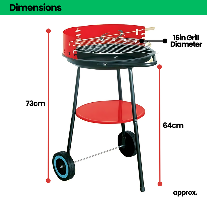 17" Portable Charcoal BBQ Grill