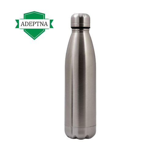 ADEPTNA Premium Insulated Stainless Steel Metal Water Bottle 500ML – Leak Proof Design – Keep Liquid HOT OR Cold for UP to 24 Hours - Double Walled Reusable BPA Free