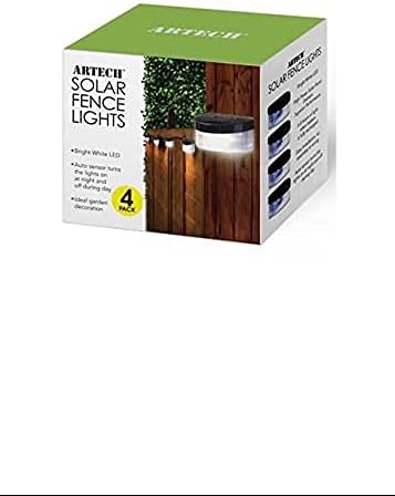 Premium Pack of 4 Decorative Super Bright Solar Fence Lights LED Universal Garden Fence Light –