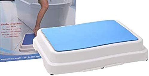 Sturdy Bathroom Anti Slip Bath Step- Elderly Shower Stepping Disability Mobility Aid Door Walking Stool-Size 49.5cm X 40cm X 10cm