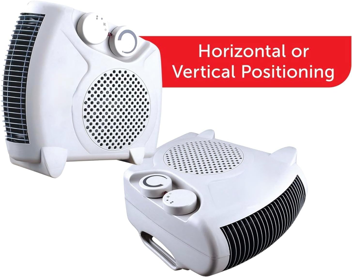 Energy Efficient Electric Portable Fan Heater With 2 Heat Settings 1000/2000W Free