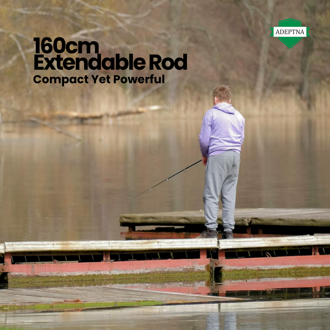 Telescopic Fishing Rod with Float & Hooks  160cm