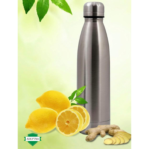 ADEPTNA Premium Insulated Stainless Steel Metal Water Bottle 500ML – Leak Proof Design – Keep Liquid HOT OR Cold for UP to 24 Hours - Double Walled Reusable BPA Free