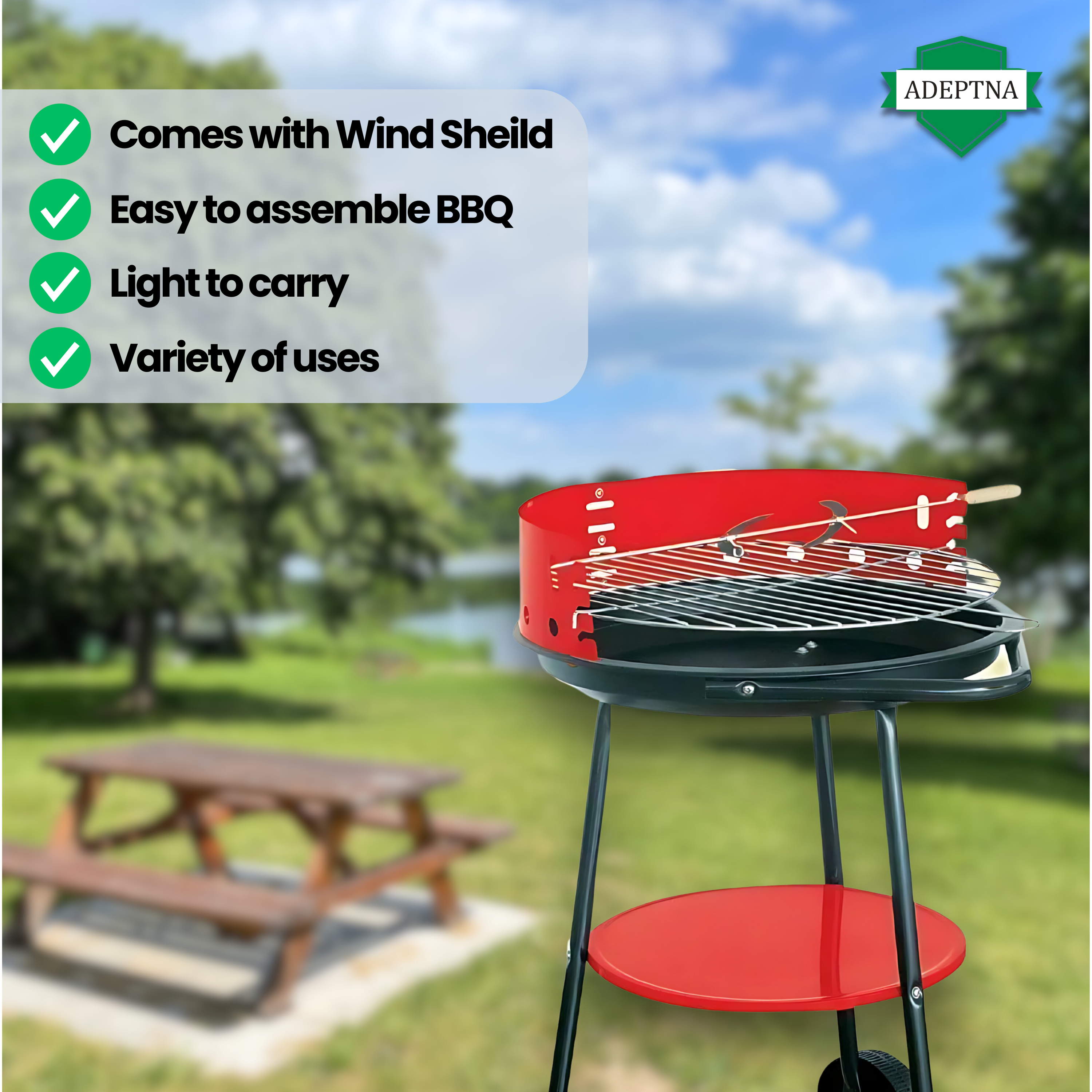 17" Portable Charcoal BBQ Grill