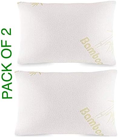 Soft Bamboo Memory Foam Pillow-Comfortable Nights Sleep (PACK OF 2)