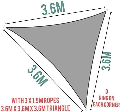 Heavy Duty Triangle Sun Shade Sail for Garden Patios Decks Pools Hot Tubs Party Sunscreen Awning Canopy