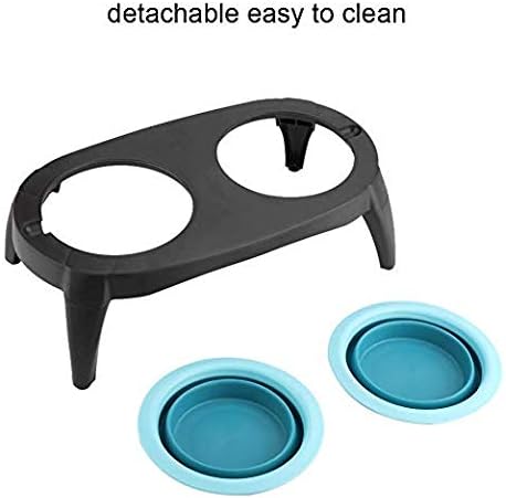 Collapsible Pet Feeding Bowl Set with Foldable Tray-