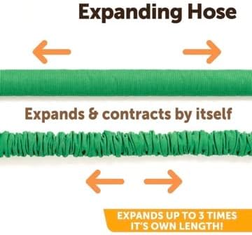 Premium Flexible Garden Expandable Water Hose Pipe Includes 8 Function Spray Gun Tap Connectors Hanging Hook Carry Bag –