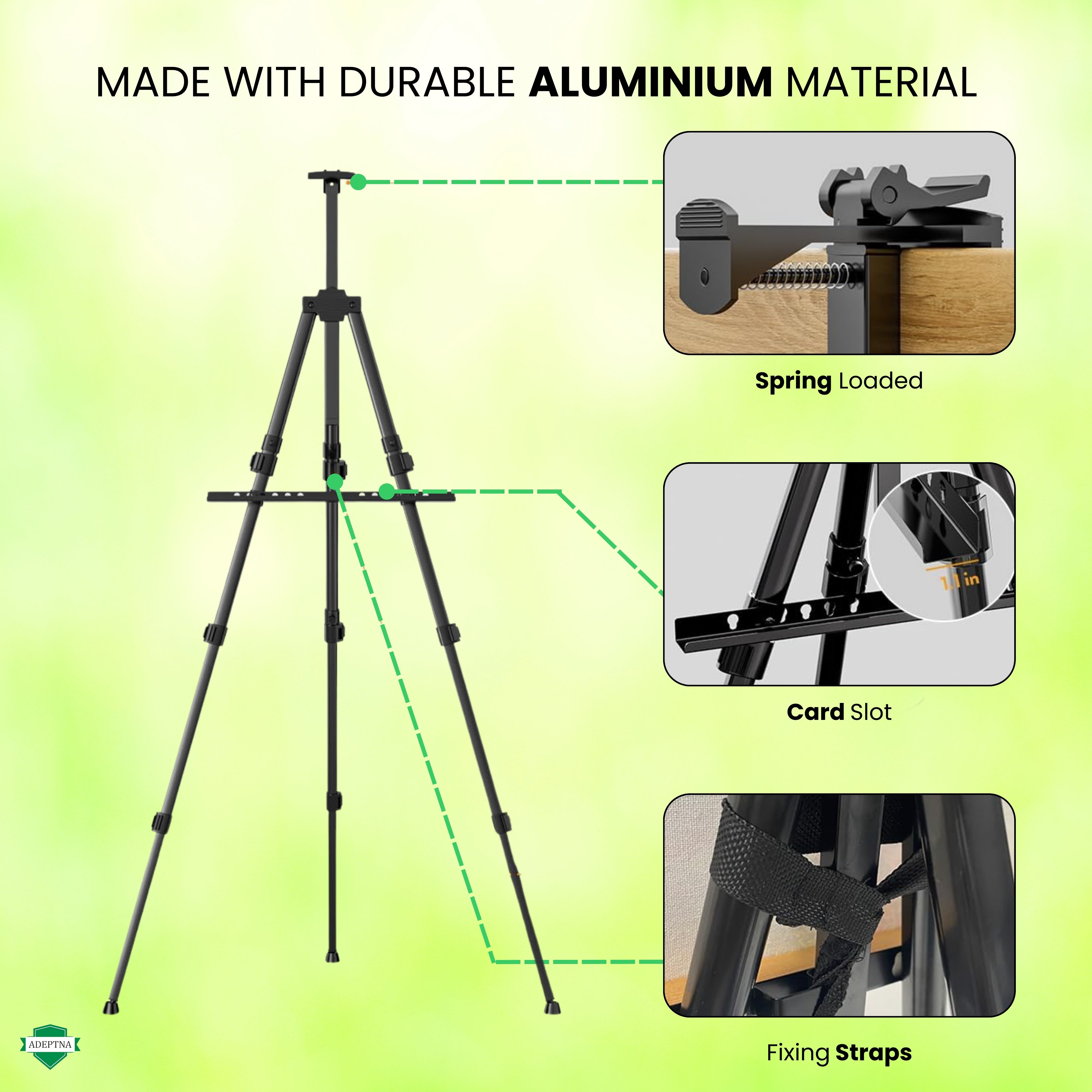 Heavy Duty Folding Artist Telescopic Easel with Carry Bag