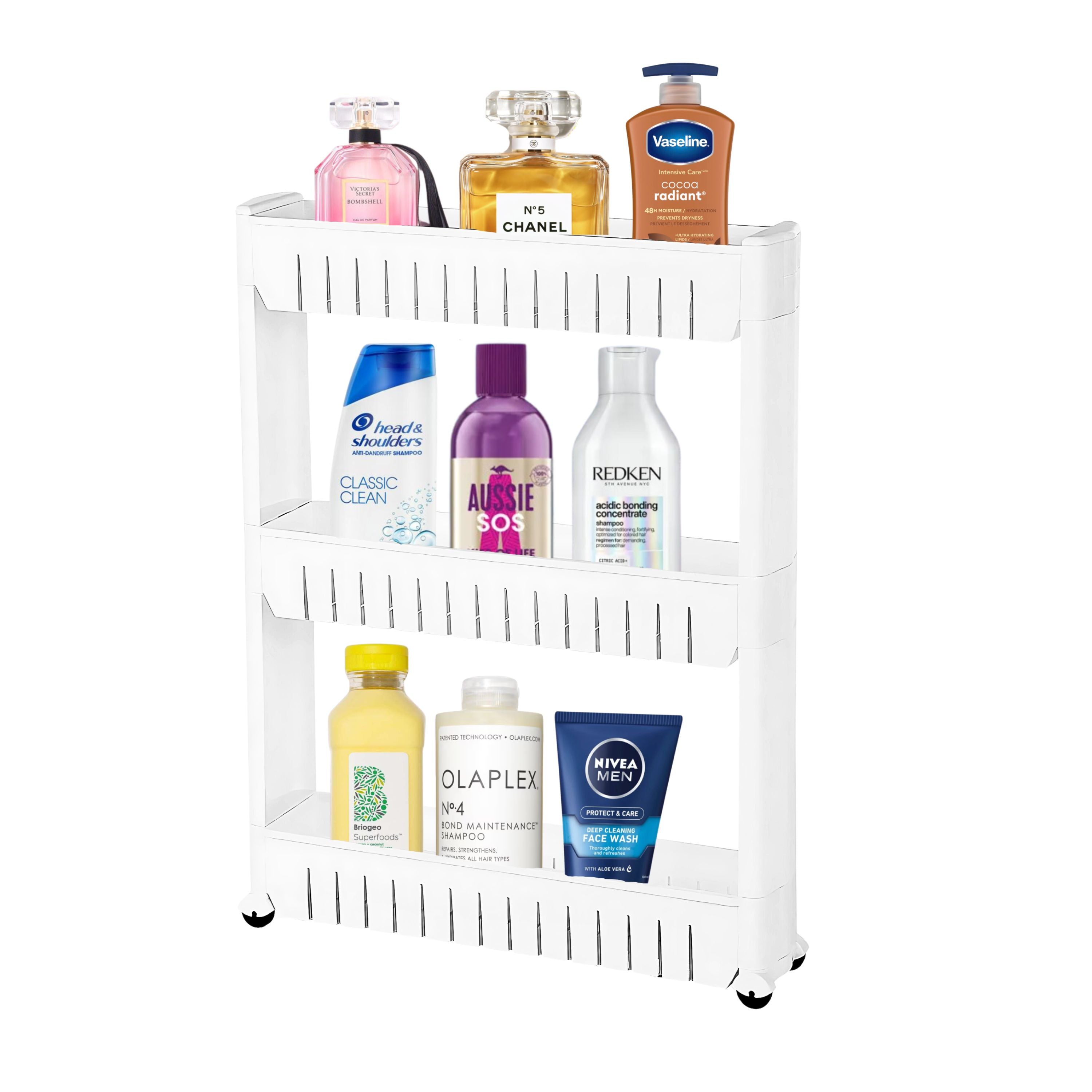 Slim 3-Tier Rolling Storage Cart