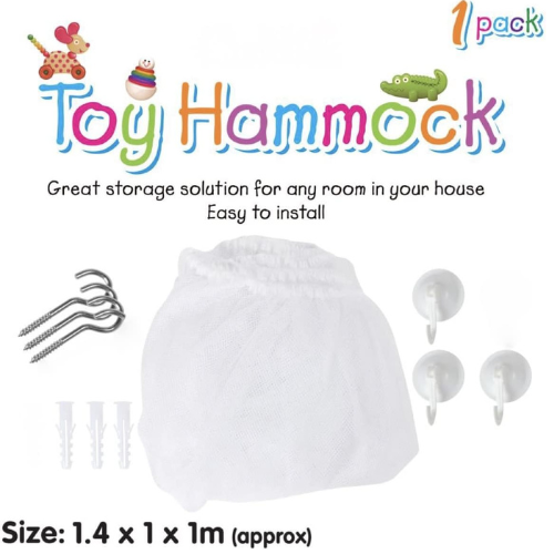 Toy Hammock for Soft Toy Teddy Keep Baby Children's Bedroom Tidy Mesh Storage –