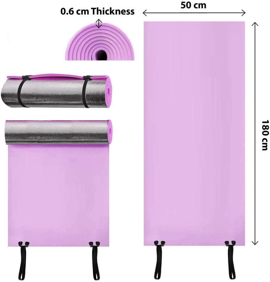 ADEPTNA Heavy Duty Waterproof Roll Up Foil Camping Hiking Mountaineering Picnic Exercises Mat Eva Foam Sleeping Mattress Thermal Insulated – It Keeps Cold And Dampness Away