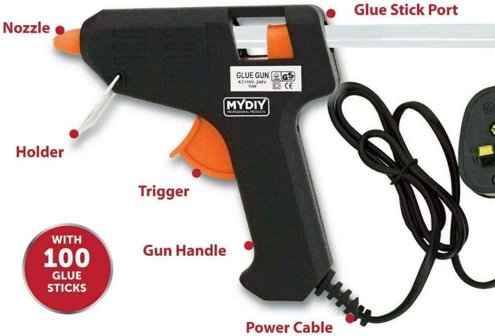 Hot Glue Gun Hot Melt Glue Gun with 100pcs Glue Sticks –