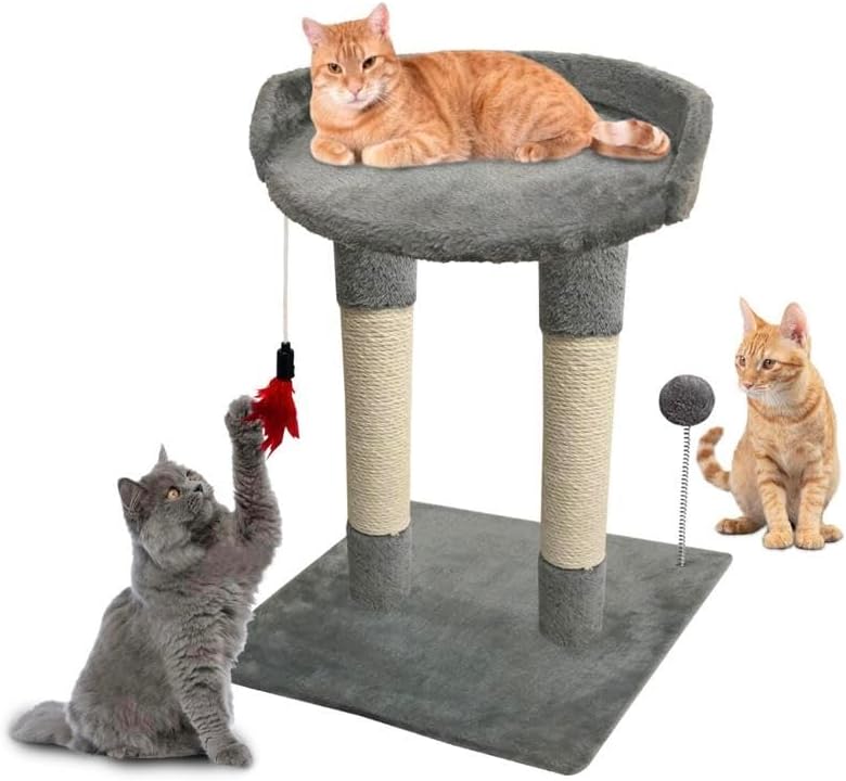 Large Cat Tree Tower with Bed, Sisal Scratching Posts