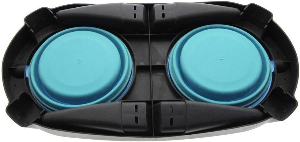 Collapsible Pet Feeding Bowl Set with Foldable Tray-